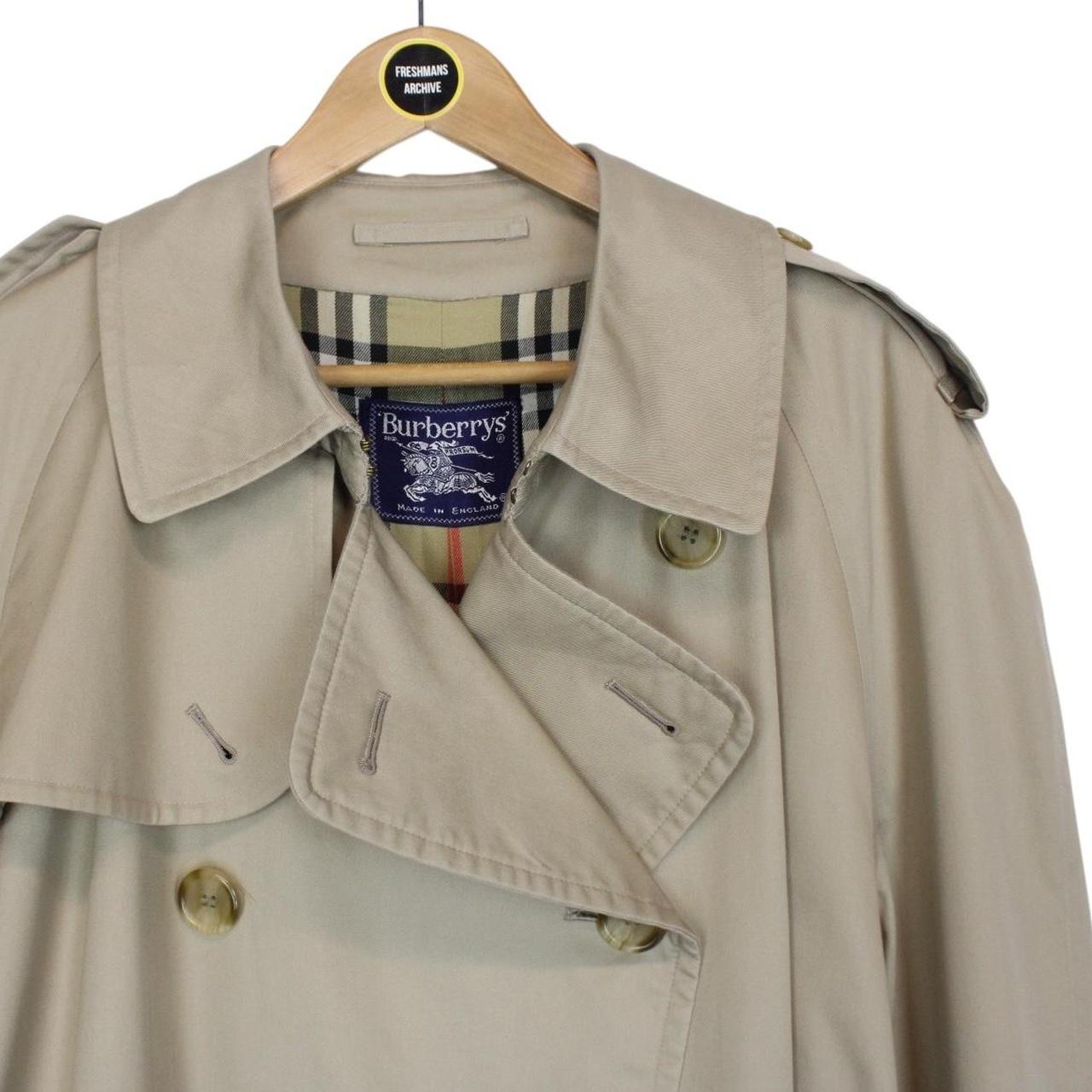 Vintage 90s Burberry Tan Brown Nova Check Double Breasted Belted Trench Coat