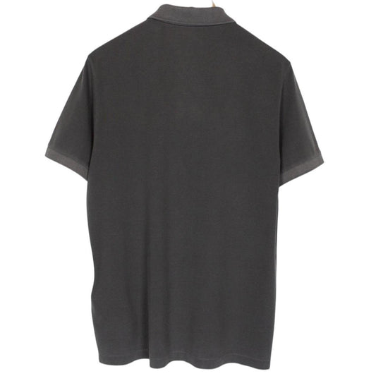 Stone Island Charcoal Grey Organic Cotton Short Sleeve Compass Polo Shirt