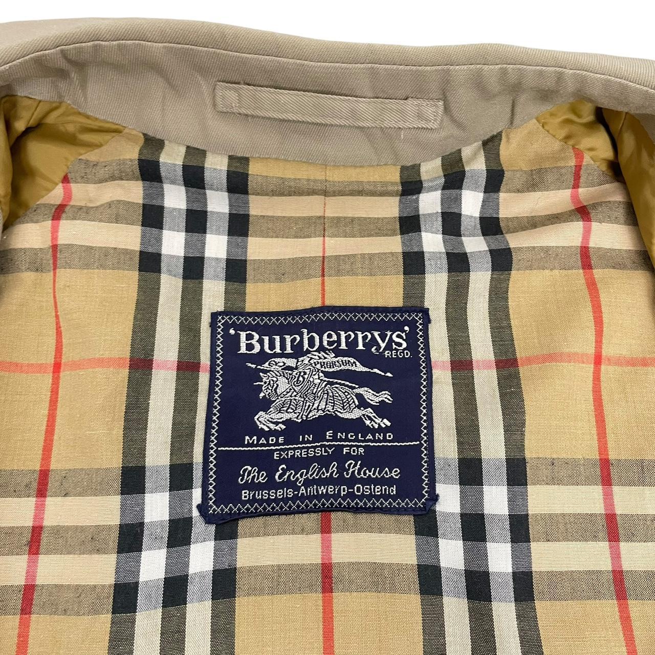 Vintage 90s Burberry Beige Single Breasted Trench Coat