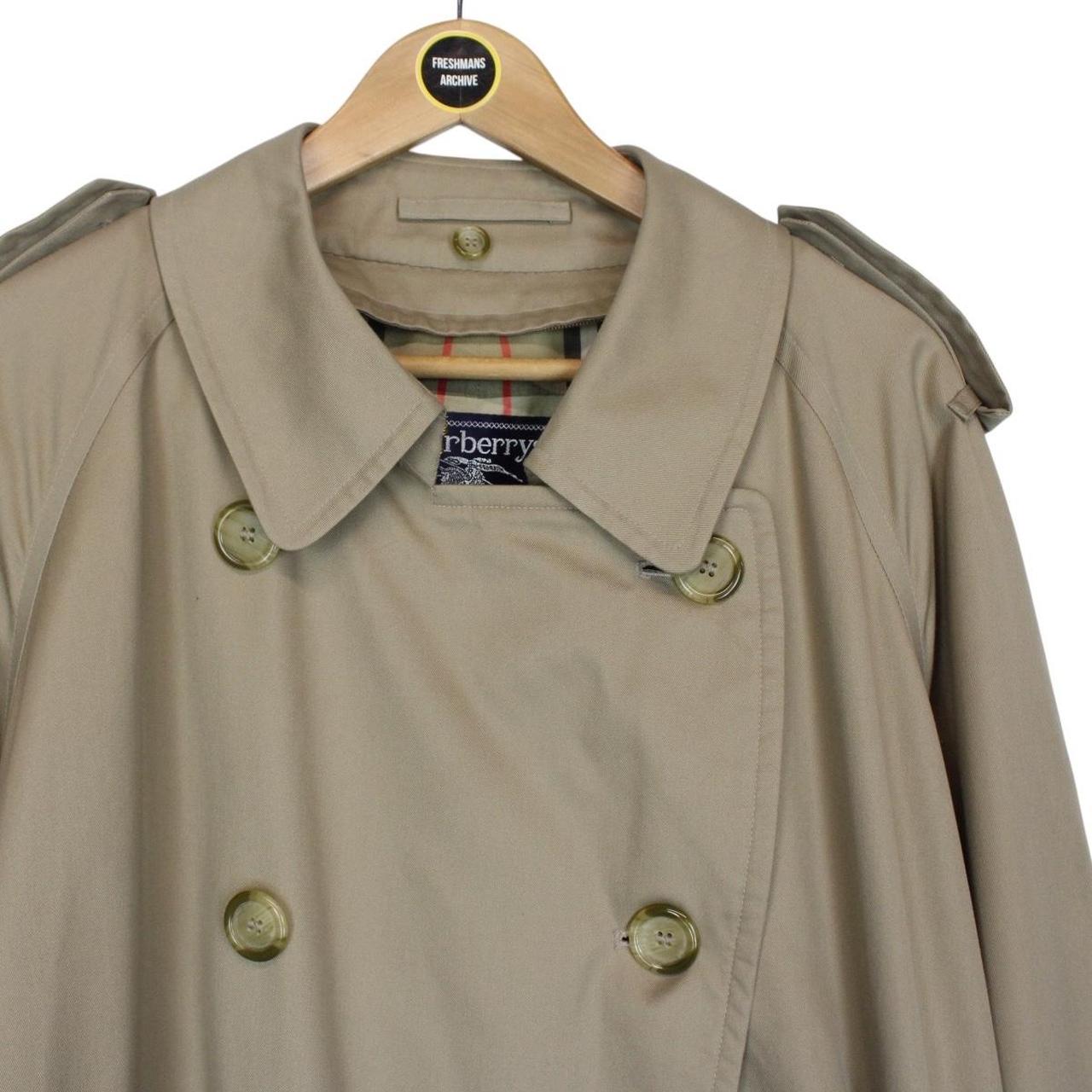 Vintage 90s Burberry Tan Brown Nova Check Double Breasted Belted Trench Coat