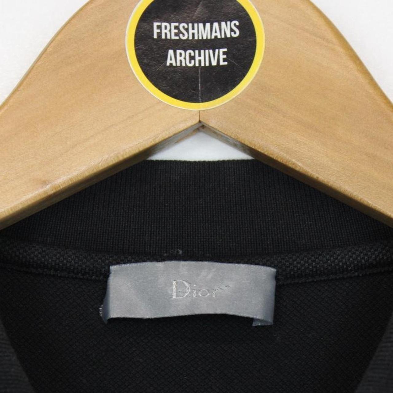 Christian Dior Black and White Bee Logo Cotton Short Sleeve Polo Shirt