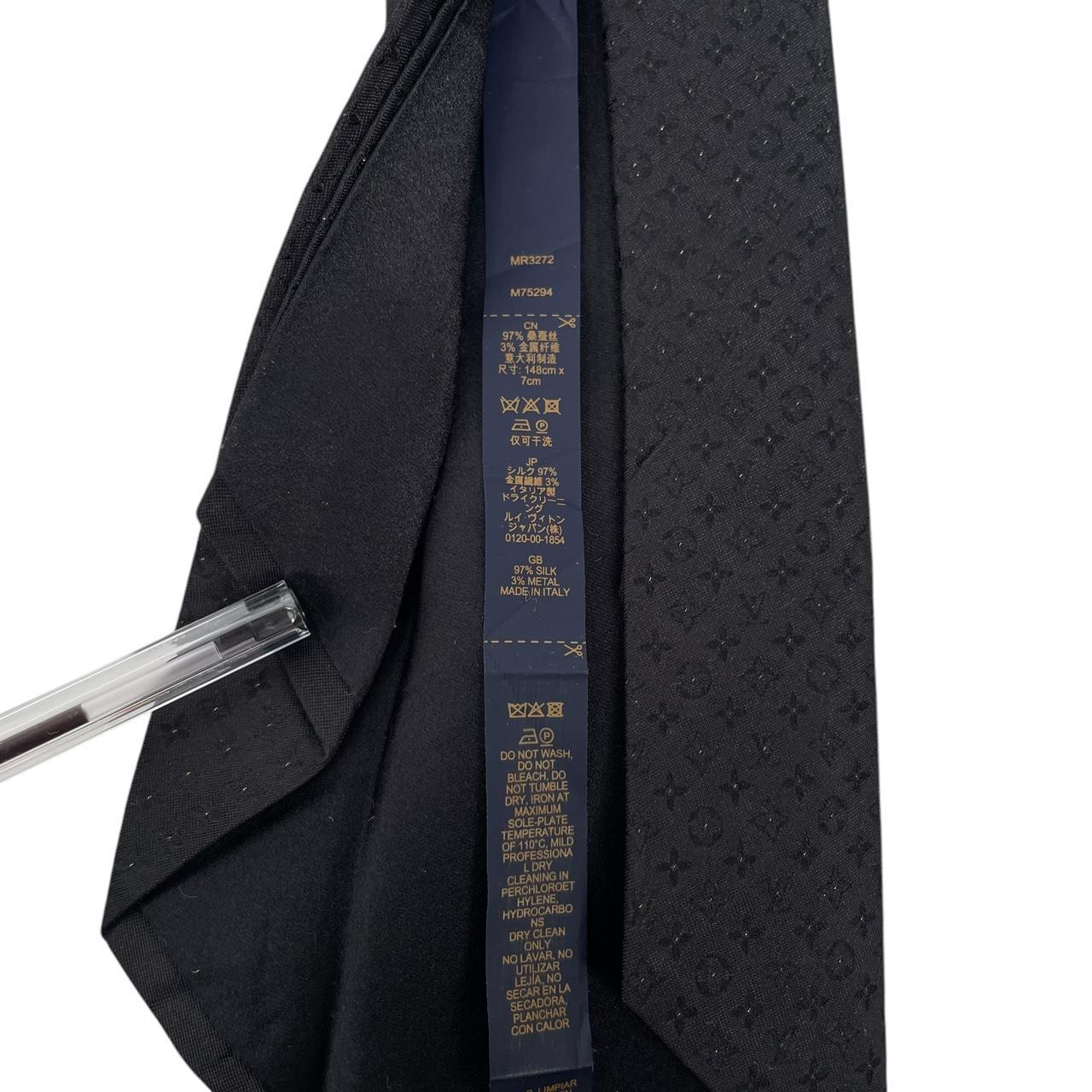 Louis Vuitton Black LV Monogram Silk Tie