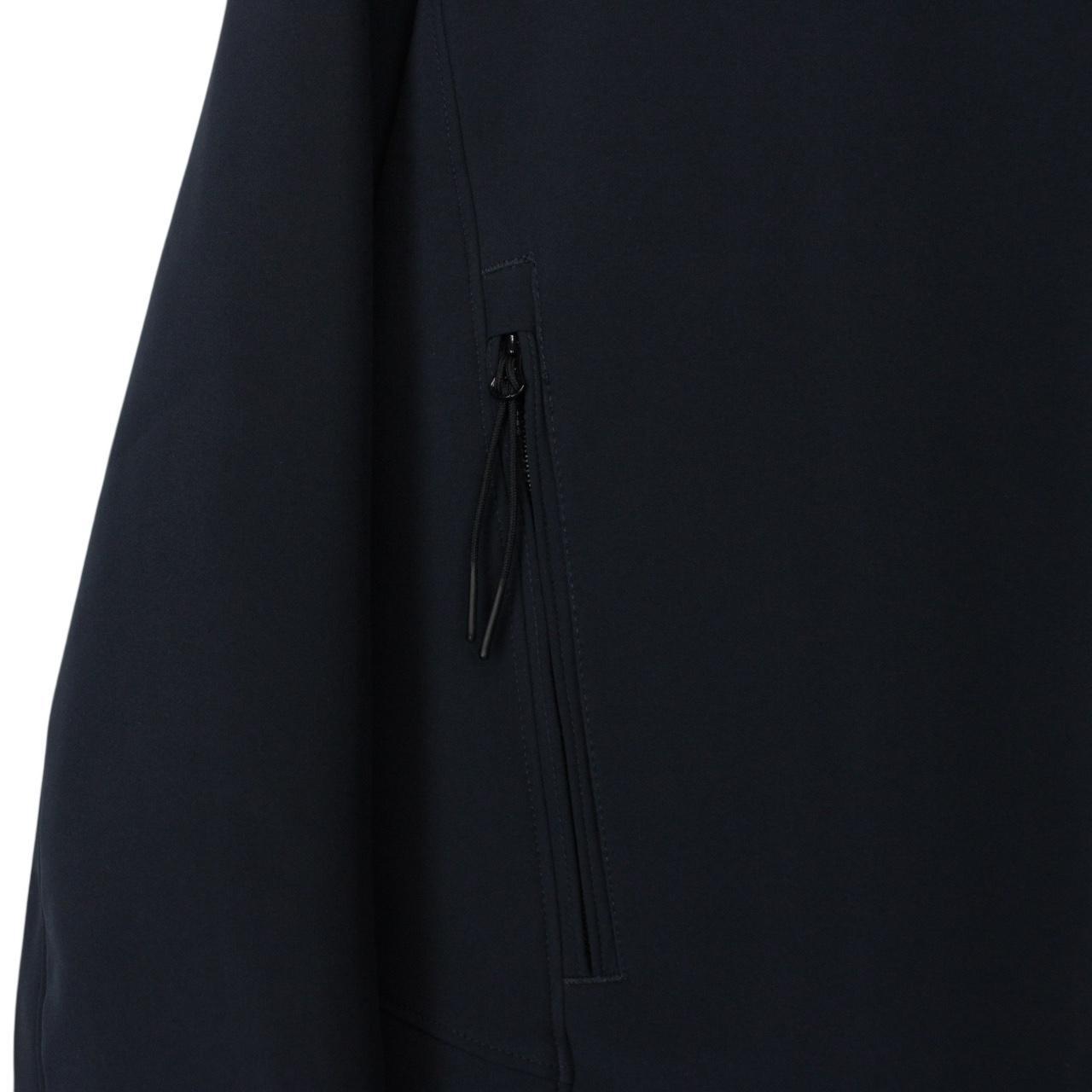 CP Company Navy Blue Soft Shell R Full Zip Goggle Hooded Jacket