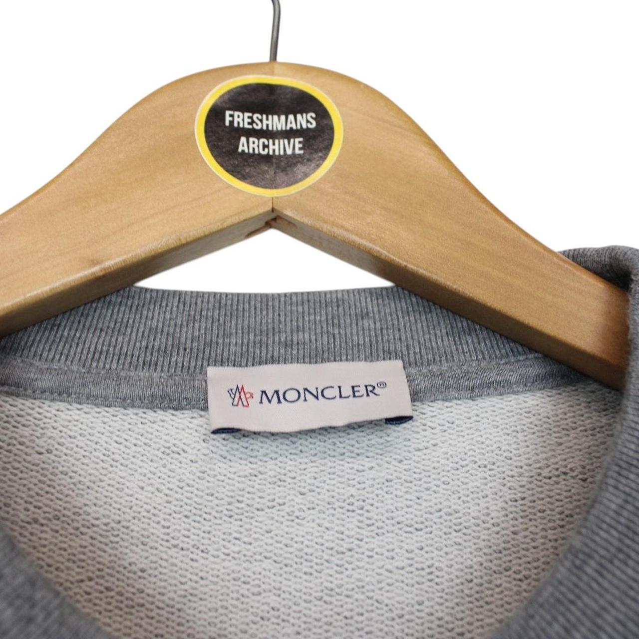 Moncler Grey Cotton Logo Embroidered Sweatshirt Jumper