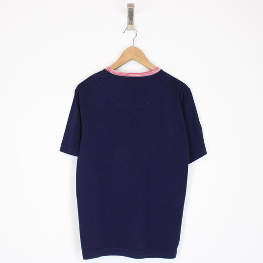 Missoni Navy Blue Short Sleeve Cotton T-Shirt