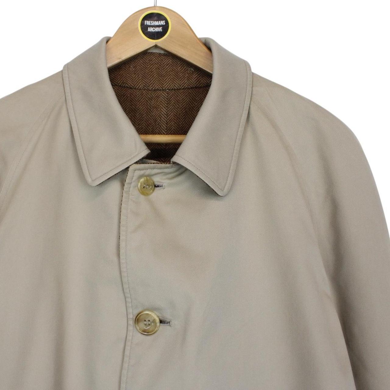 Vintage 90s Burberry Tan and Brown Cotton and Wool Reversible Trench Coat