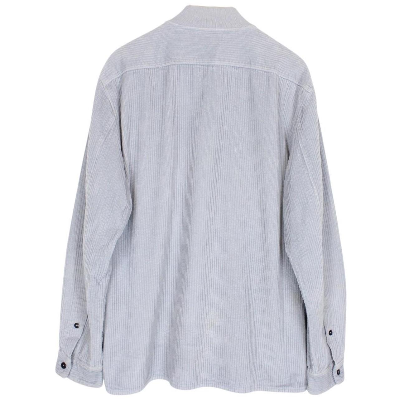 Stone Island AW 2021 Blue Jumbo Corduroy Full Zip Overshirt Jacket