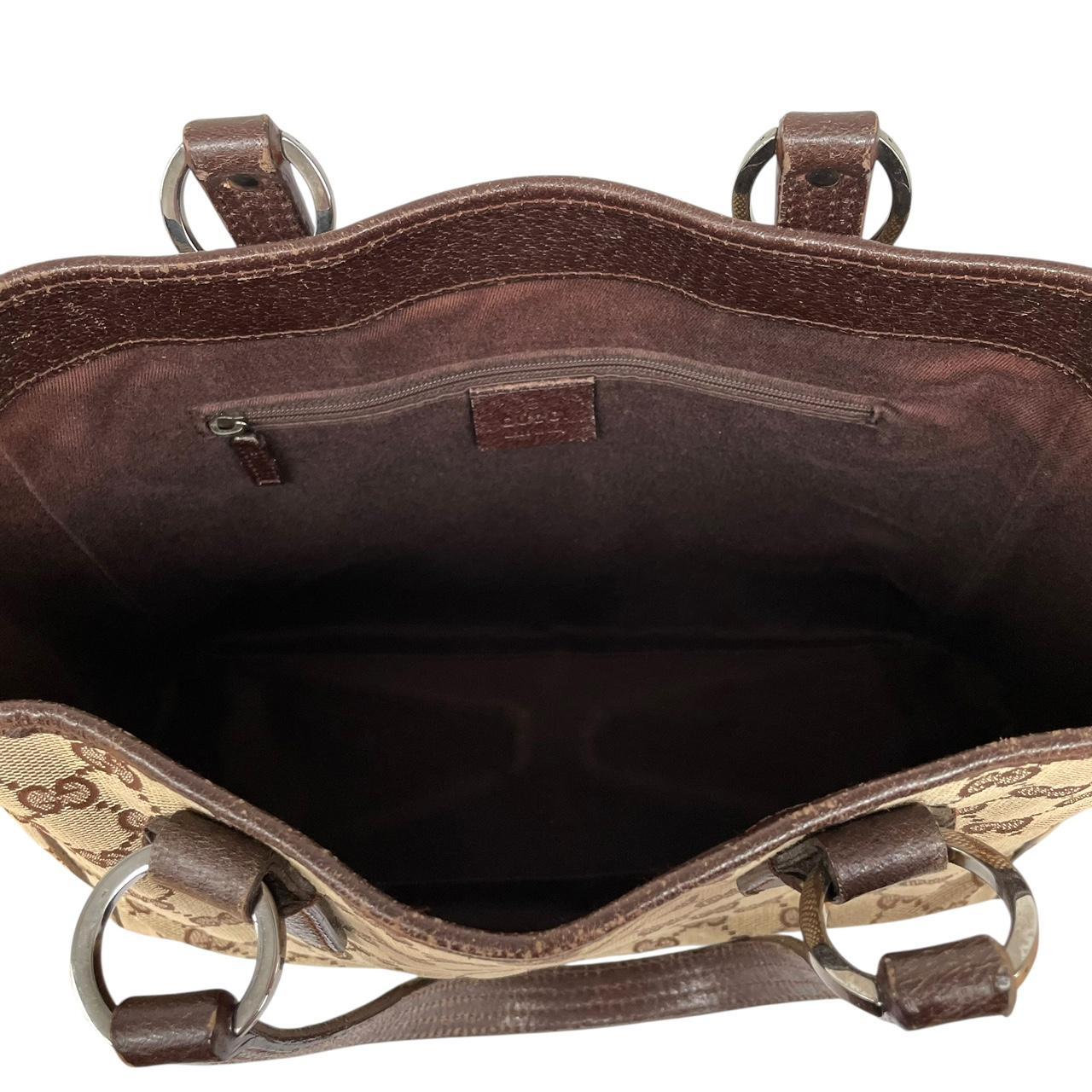 Gucci Beige and Brown GG Monogram Canvas and Leather Tote Bag