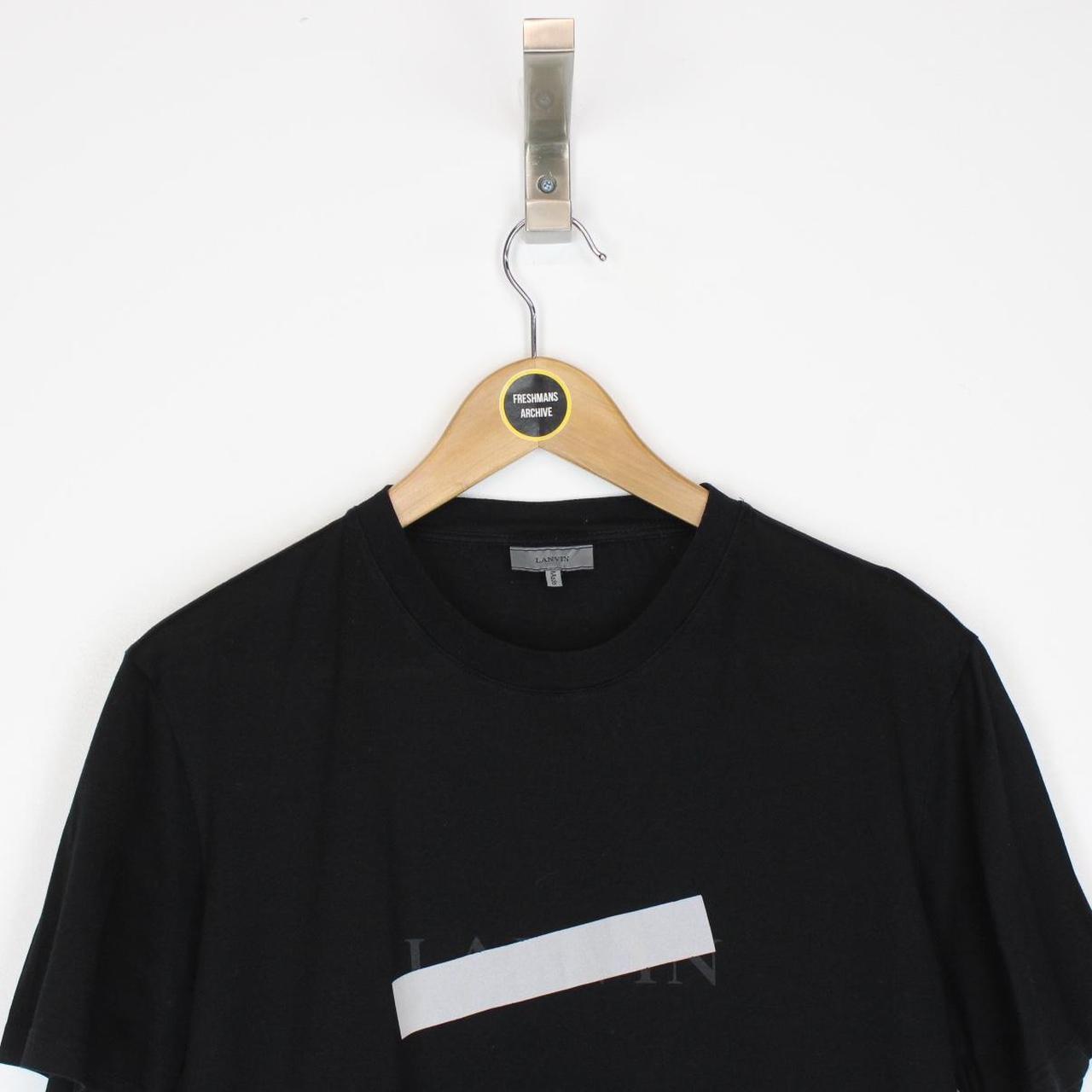 Lanvin Black and White Hidden Logo Print Short Sleeve T-Shirt