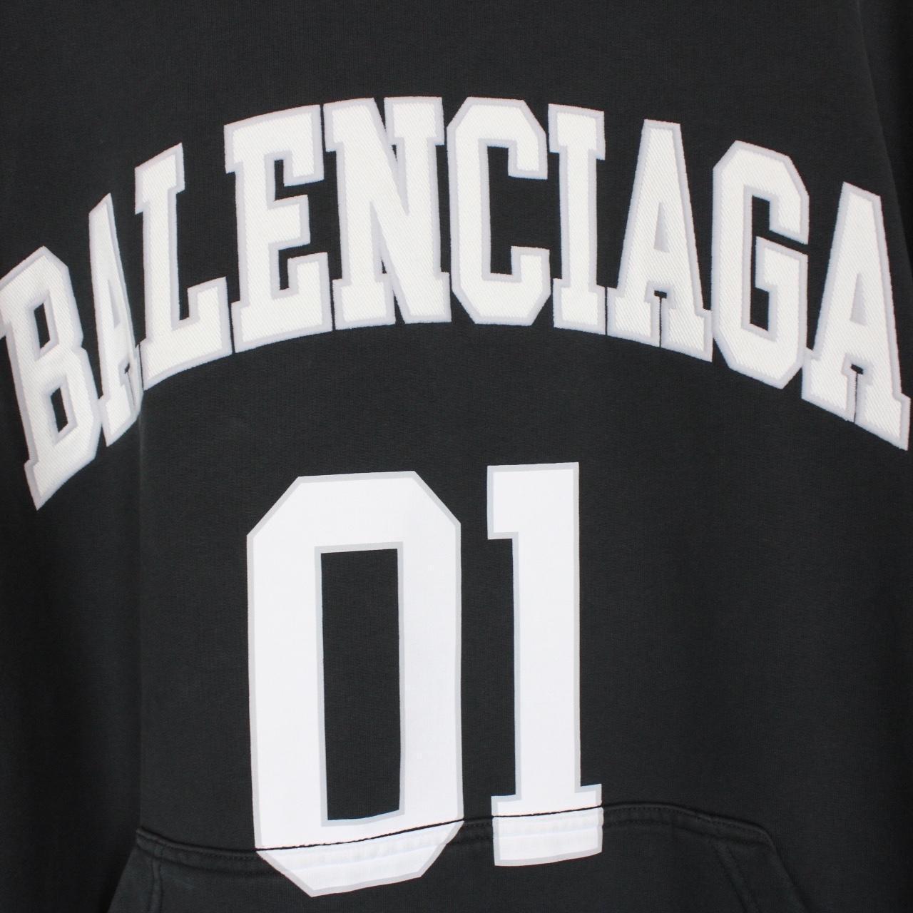 Balenciaga Black and White Basketball Series Oversized Hoodie