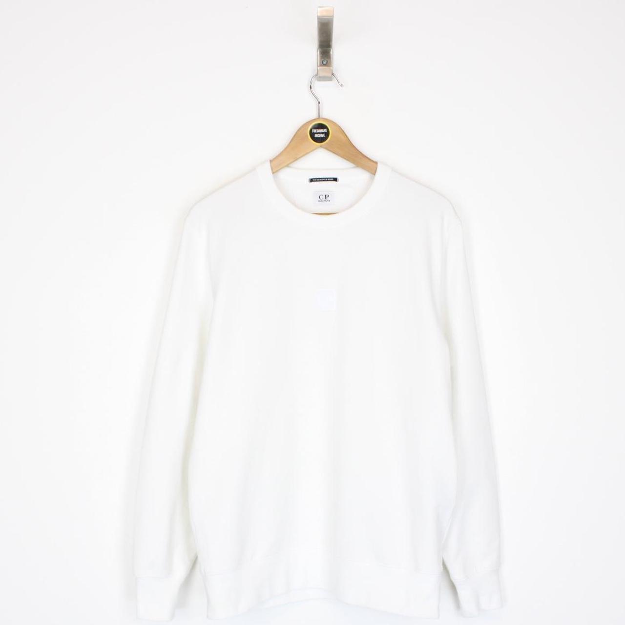 CP Company White Metropolis Logo Sweatshirt Jumper
