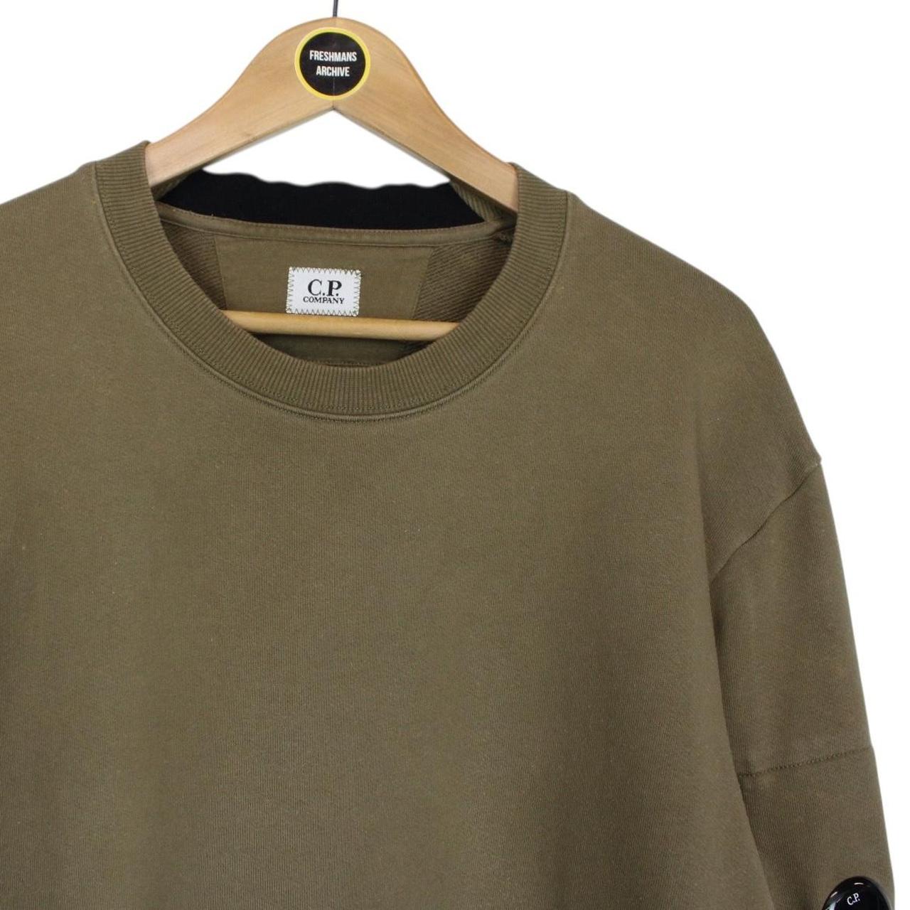 CP Company Khaki Green Cotton Lens Sweatshirt Jumper