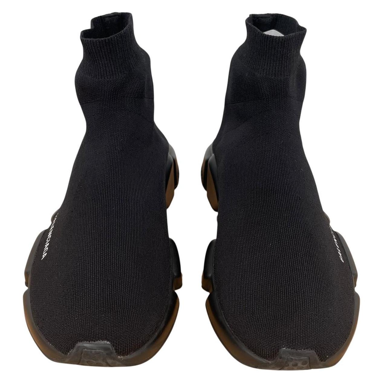 Balenciaga Speed LT Black and White Cotton Trainers