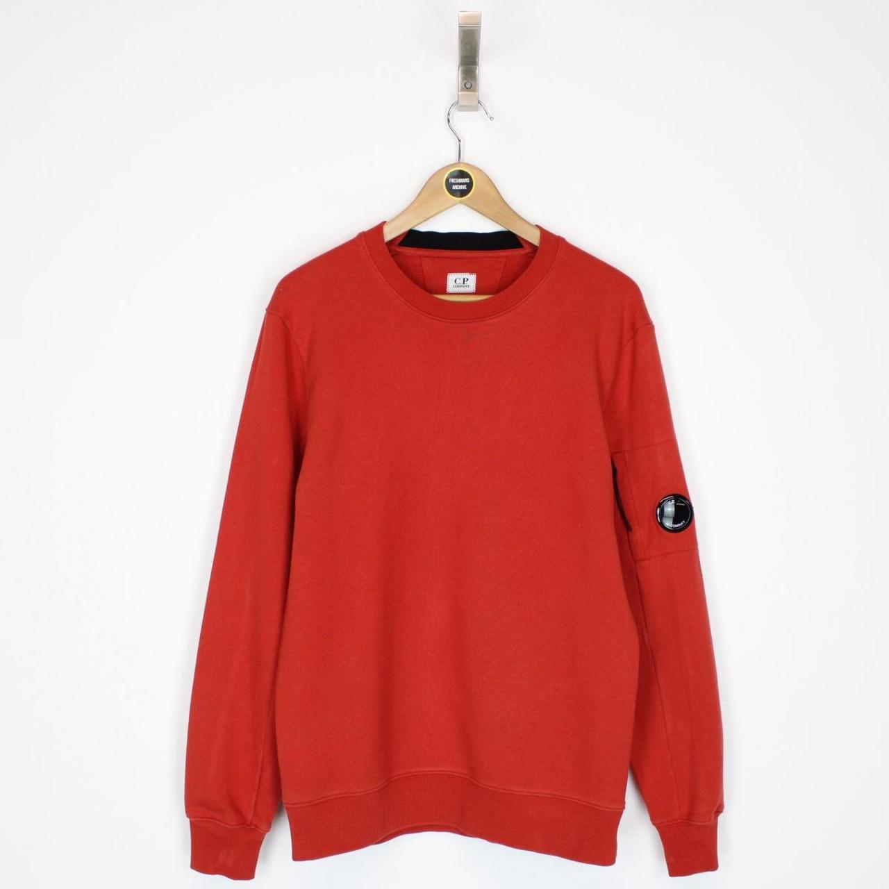 CP Company Red Goggle Lens Cotton Sweatshirt Jumper
