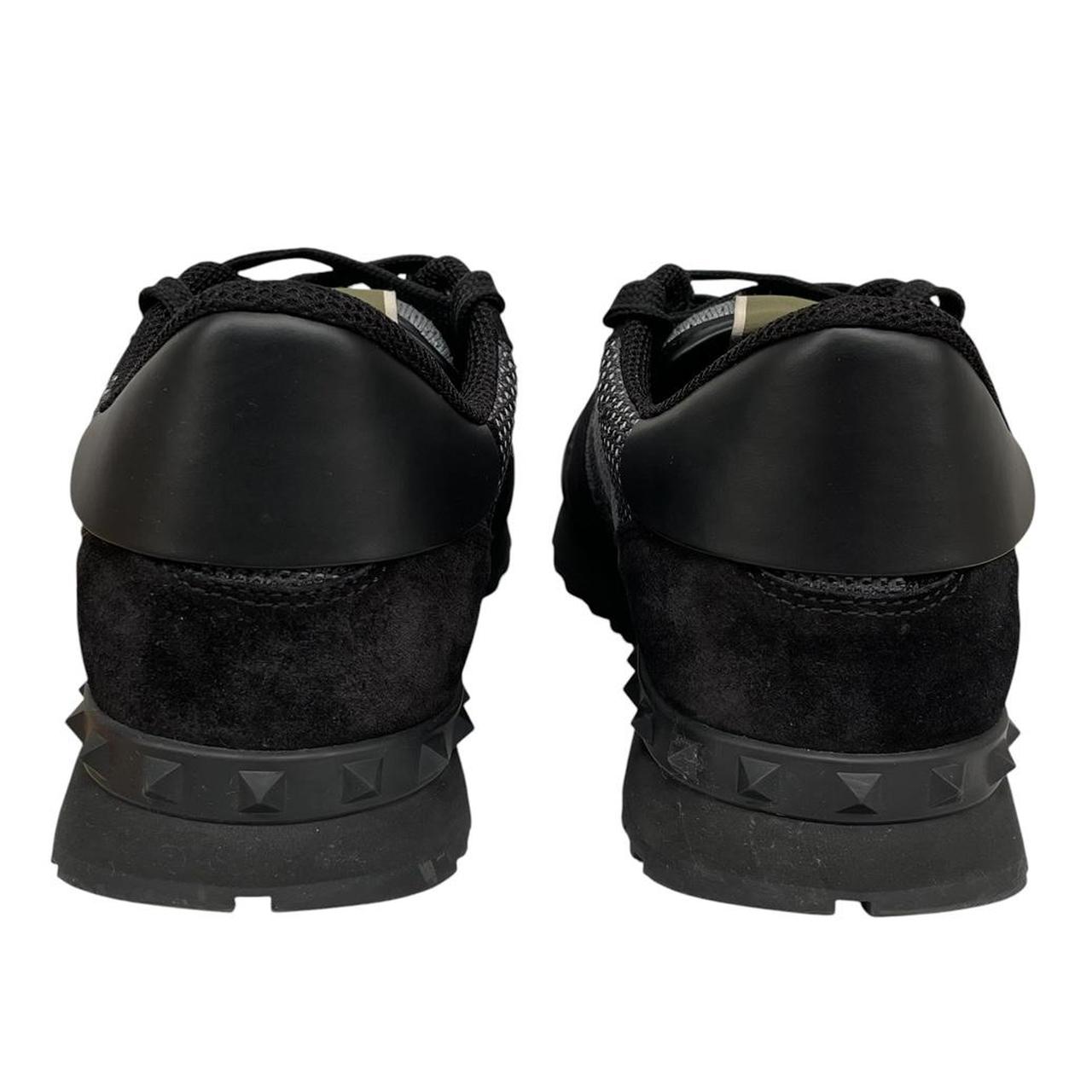 Valentino Garavani Rockrunner Black and Grey Mesh Camouflage Trainers
