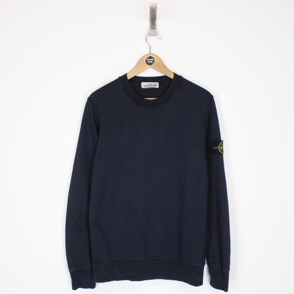 Stone Island SS 2022 Navy Blue Cotton Sweatshirt Jumper