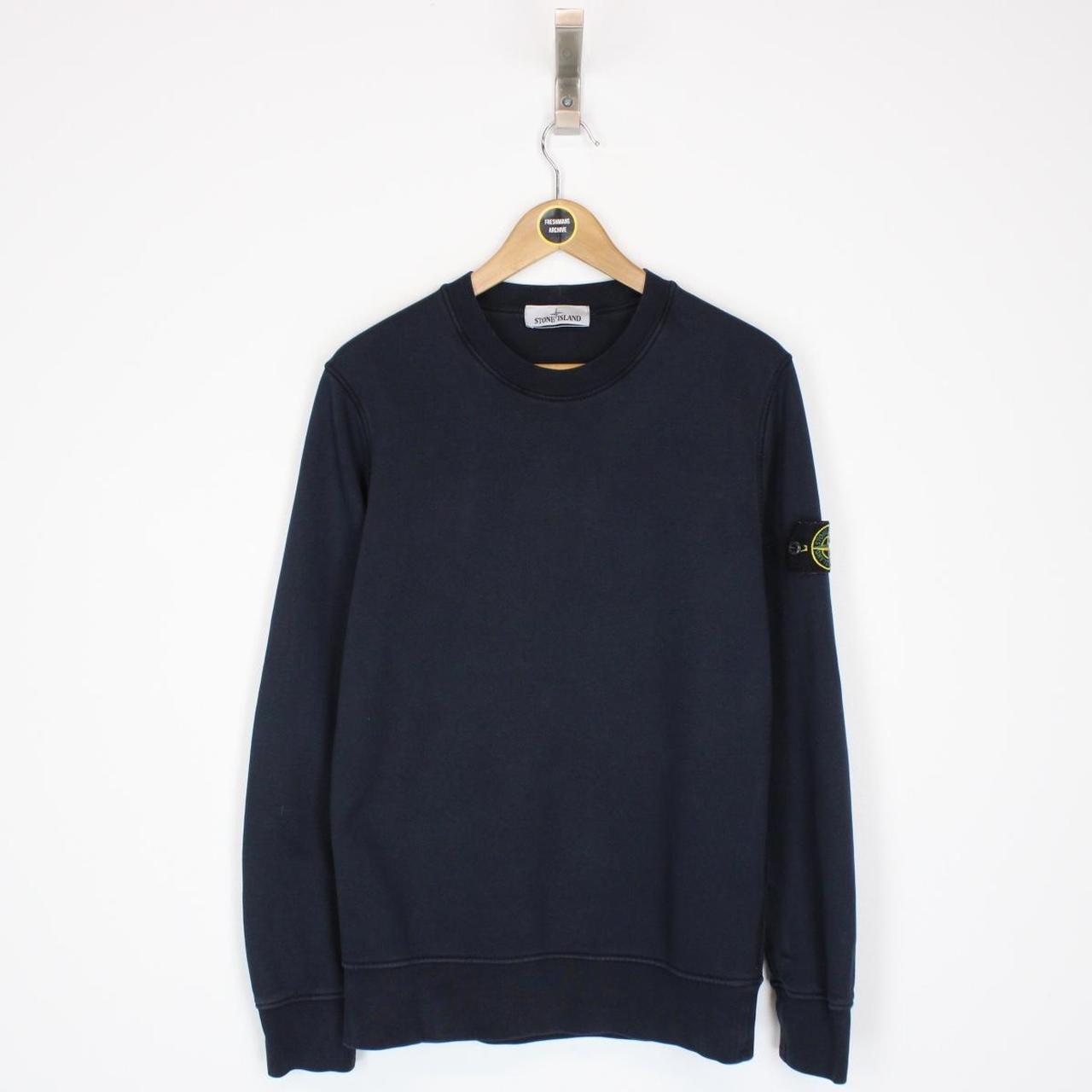 Stone Island SS 2022 Navy Blue Cotton Sweatshirt Jumper