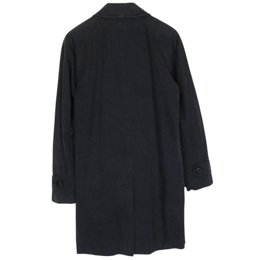 Burberry London Black Nova Check Single Breasted Cotton Trench Coat