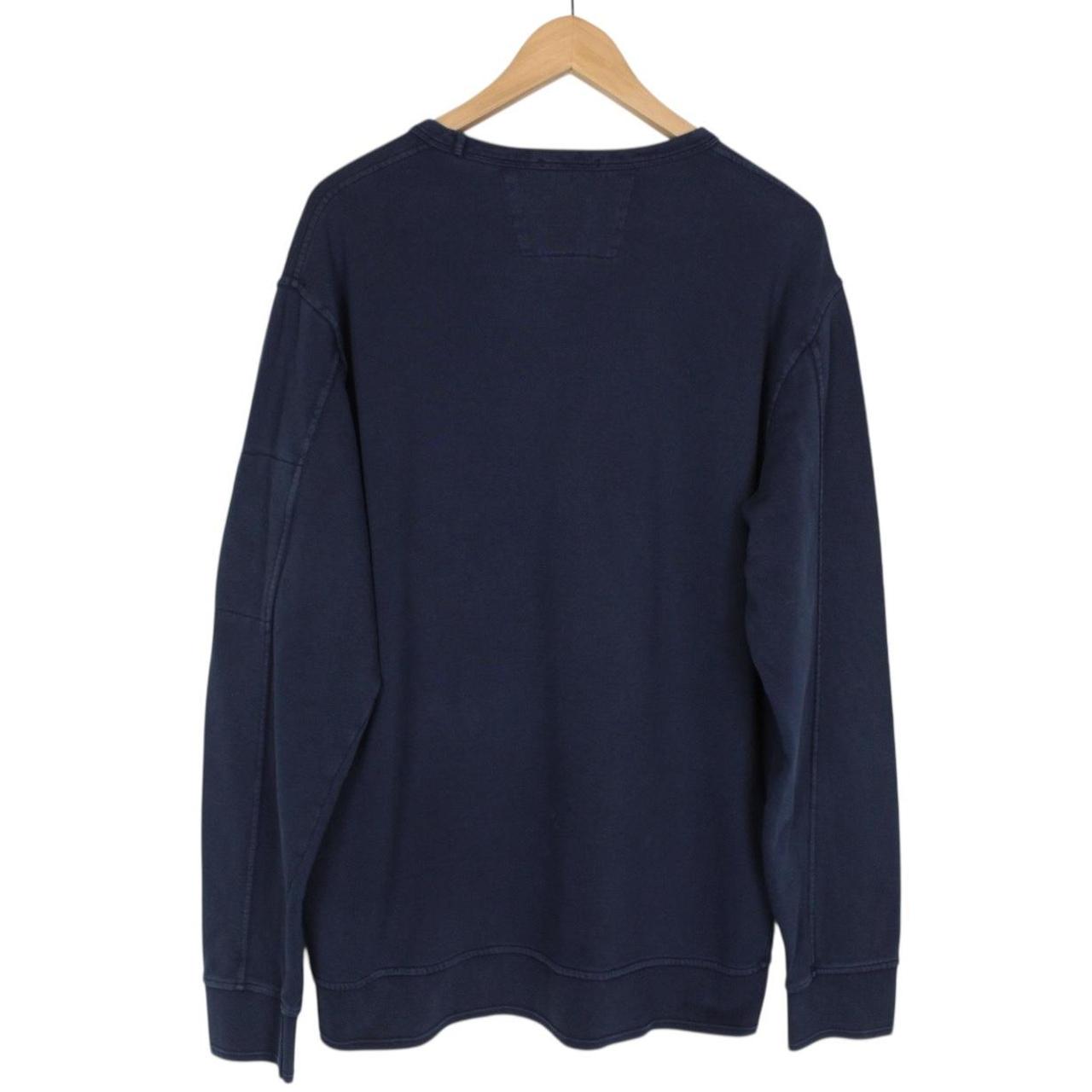 CP Company Navy Blue Resist Dyed Cotton Lens Sweatshirt Jumper