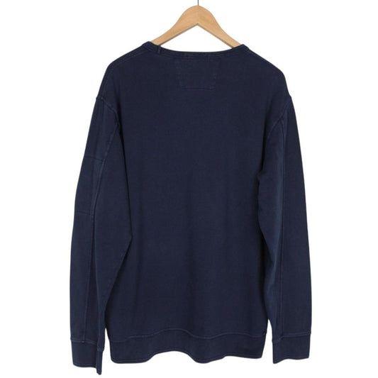 CP Company Navy Blue Resist Dyed Cotton Lens Sweatshirt Jumper