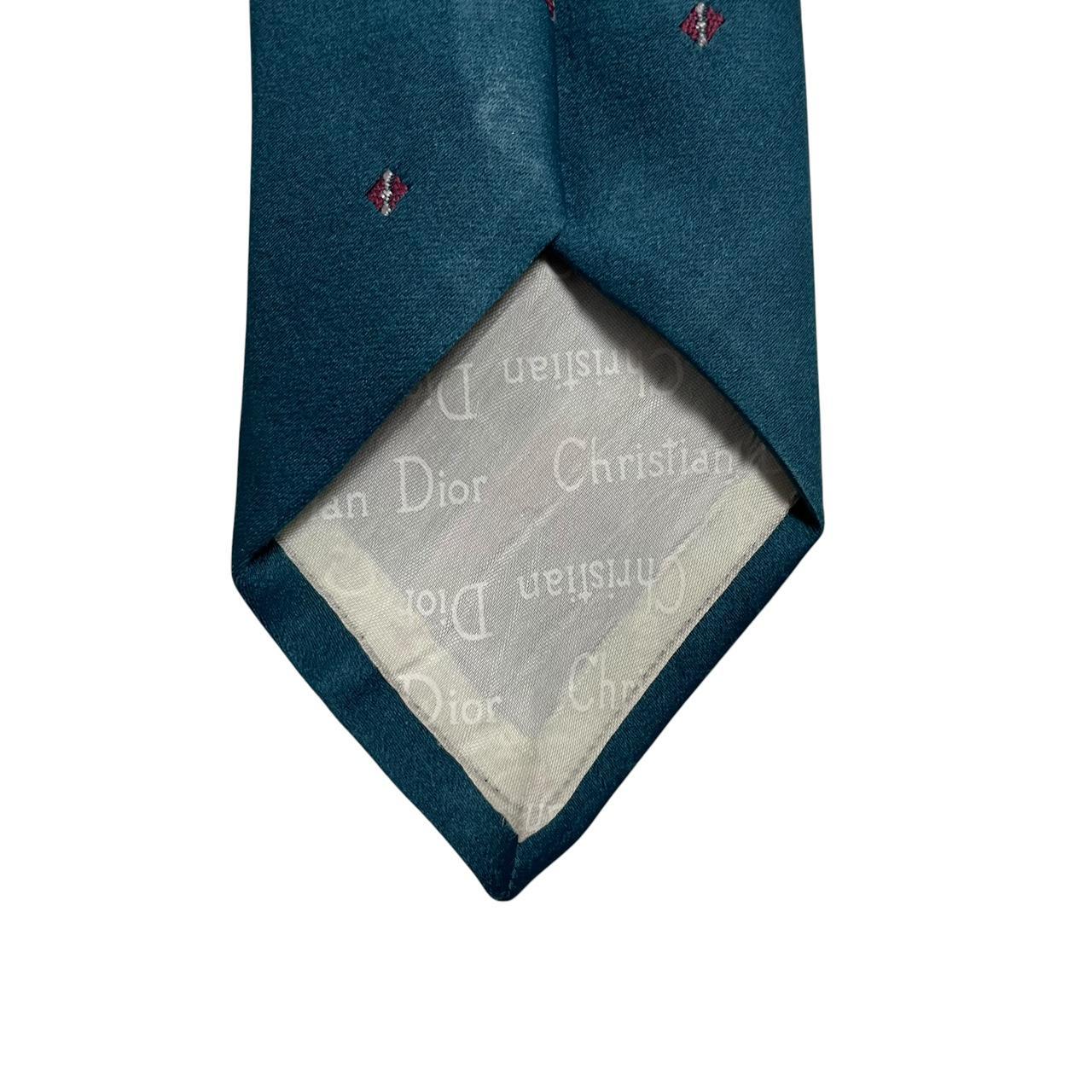 Vintage Christian Dior Green Polyester/Silk Tie