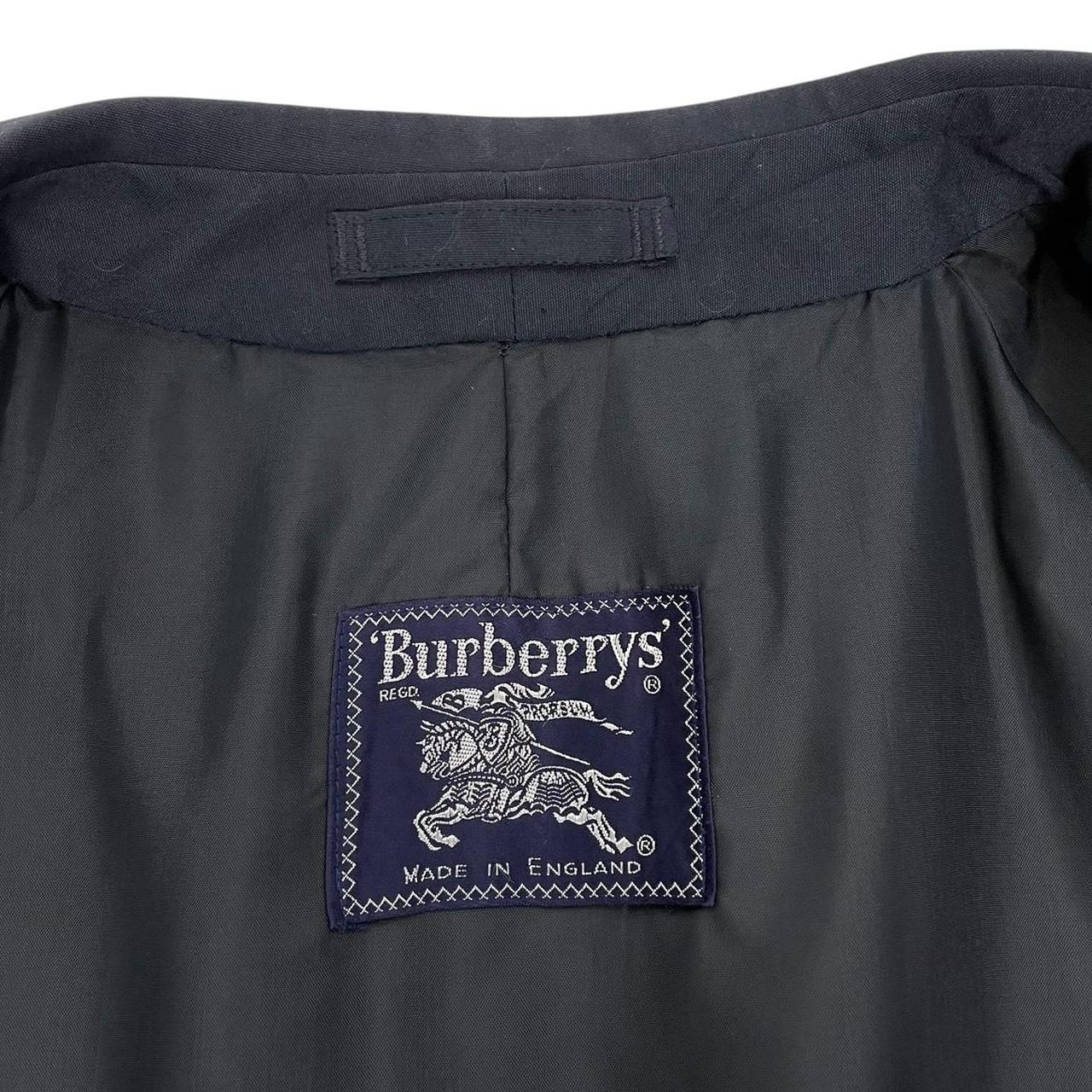 Vintage 90s Burberry Navy Blue Single Breasted Trench Coat