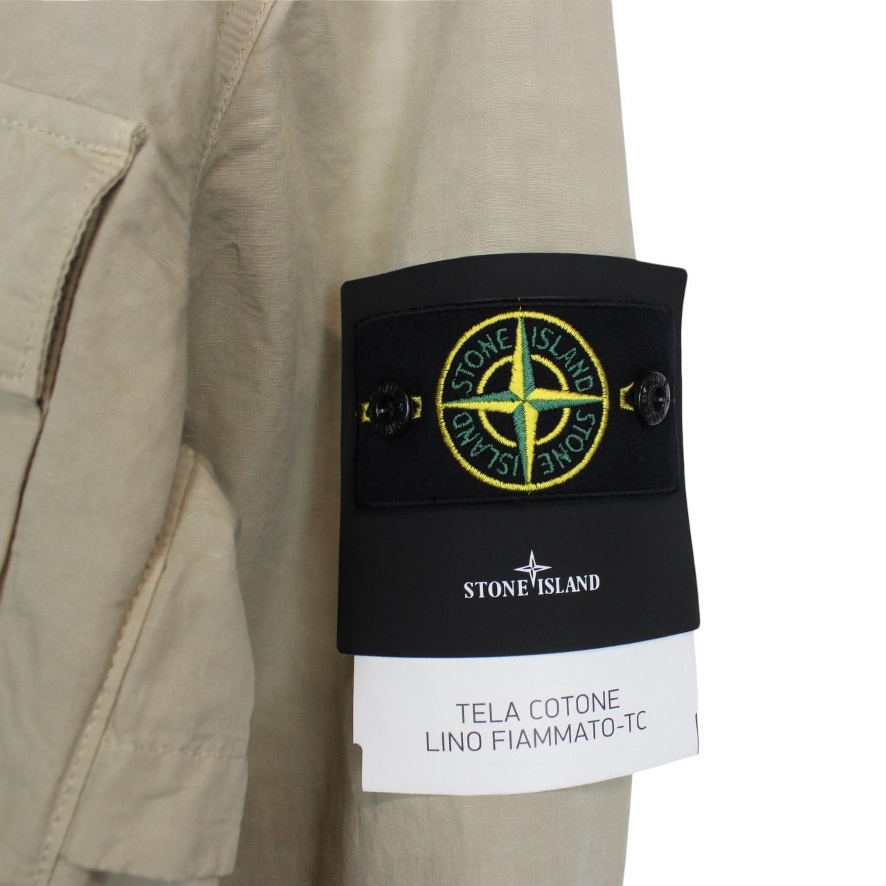 Stone Island SS 2022 Beige Tela Cotone Lino Fiammato-TC Jacket
