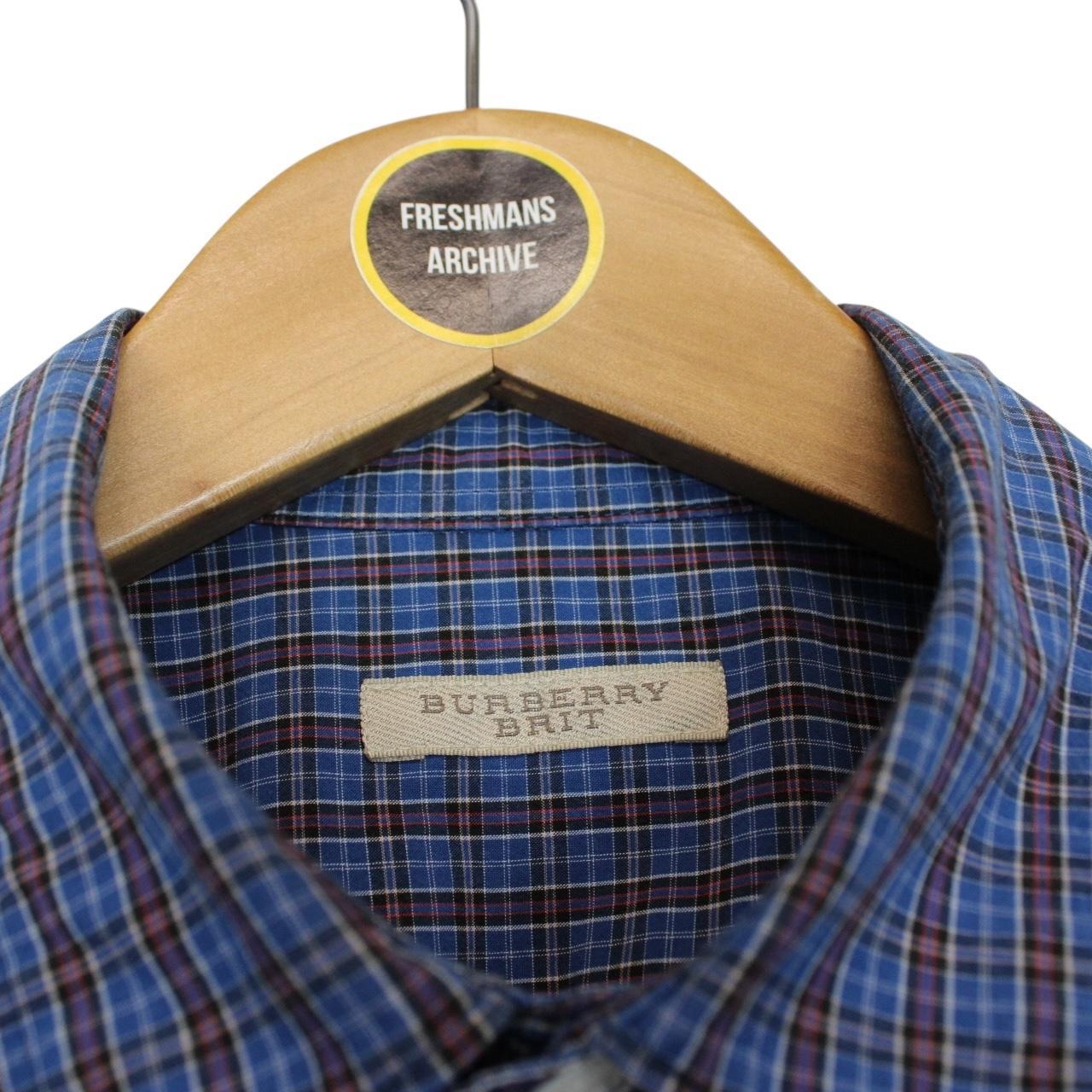 Burberry Brit Blue Check Short Sleeve Cotton Shirt