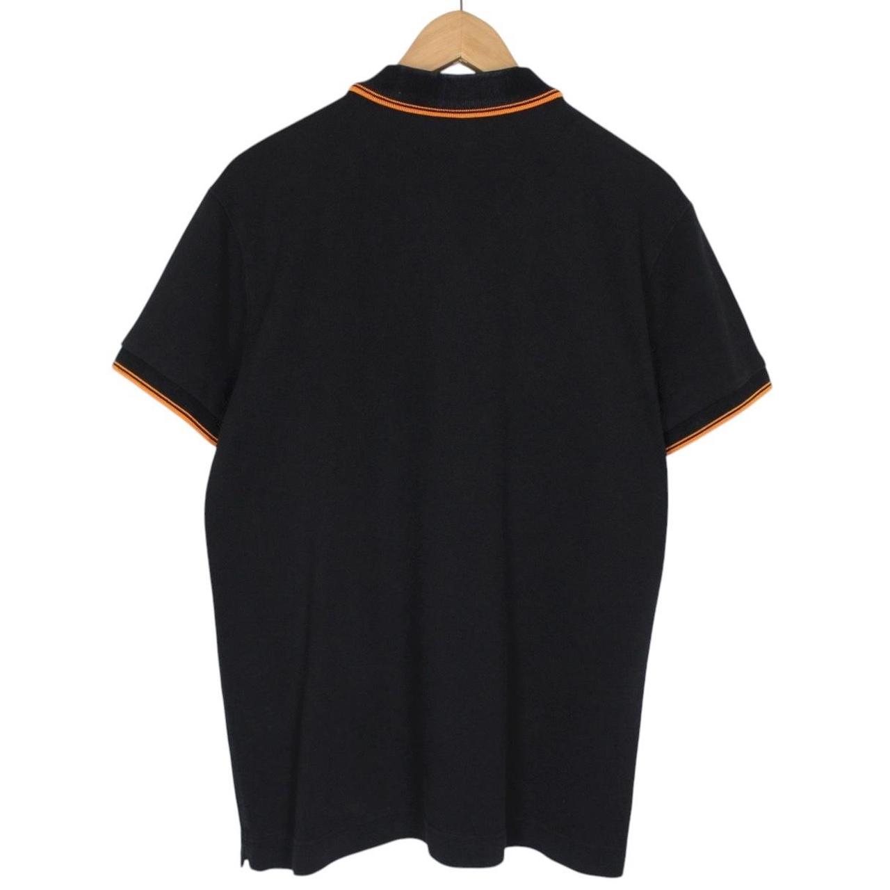 Alexander McQueen Black and Orange Short Sleeve Cotton Polo Shirt