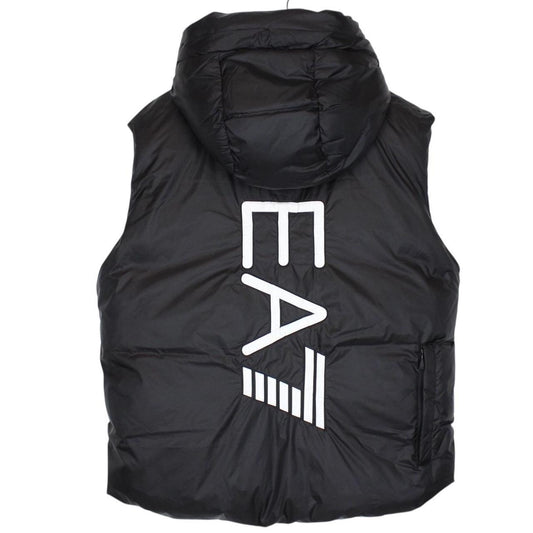 Emporio Armani Black and White Reversible Hooded Down Gilet / Bodywarmer