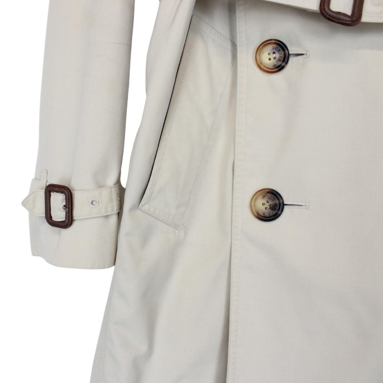 Burberry London Beige Nova Check Double Breasted Belted Trench Coat