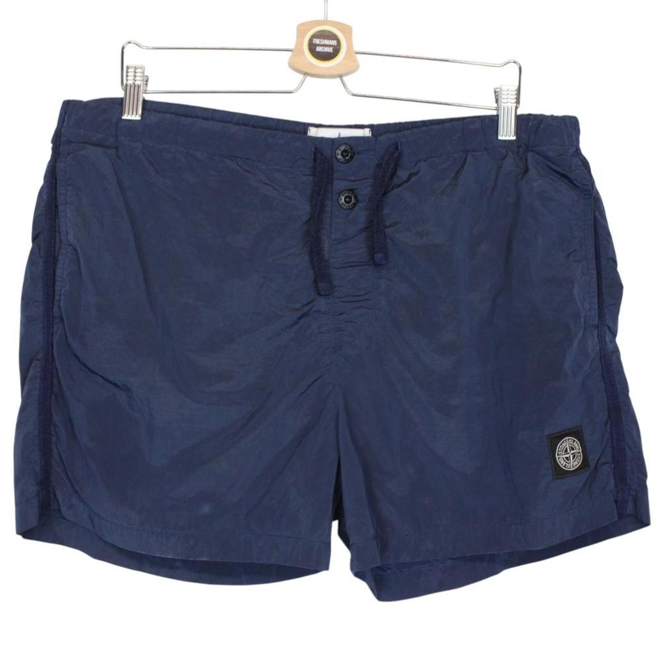 Stone Island SS 2021 Navy Blue Nylon Metal Swim Shorts