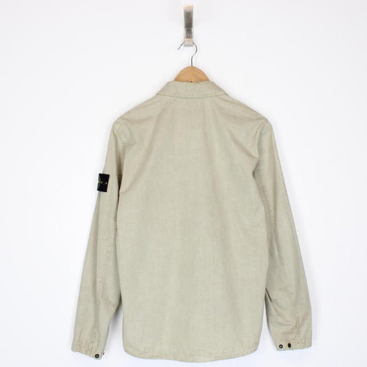 Stone Island SS 2024 Beige Full Zip Cotton Overshirt Jacket