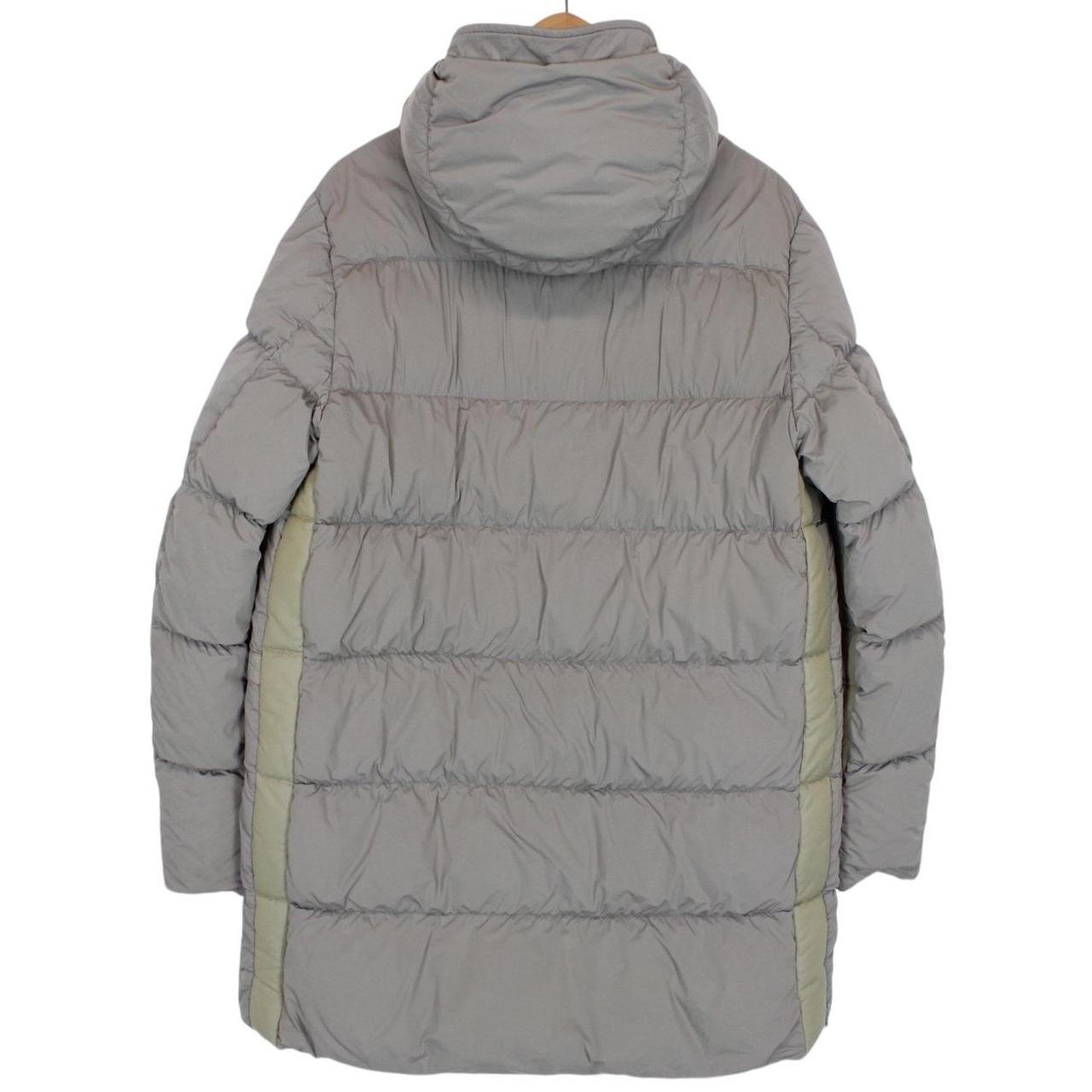 CP Company Grey Nycra-R Full Zip Lens Down Hooded Puffer Coat