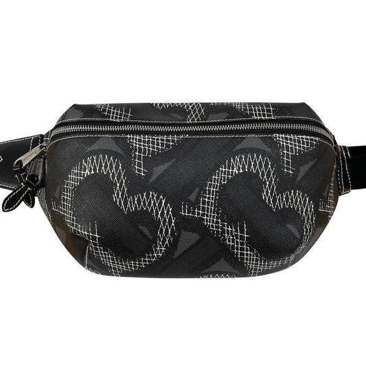 Burberry Sonny Black and Graphite TB Monogram E-Canvas Bum Bag