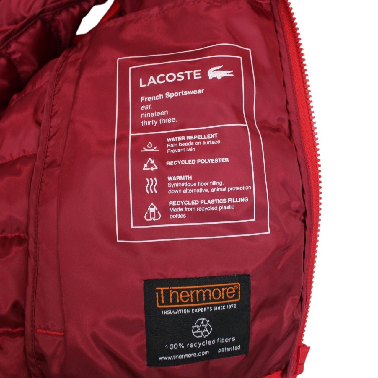 Lacoste Red Full Zip Quilted Gilet / Bodywarmer