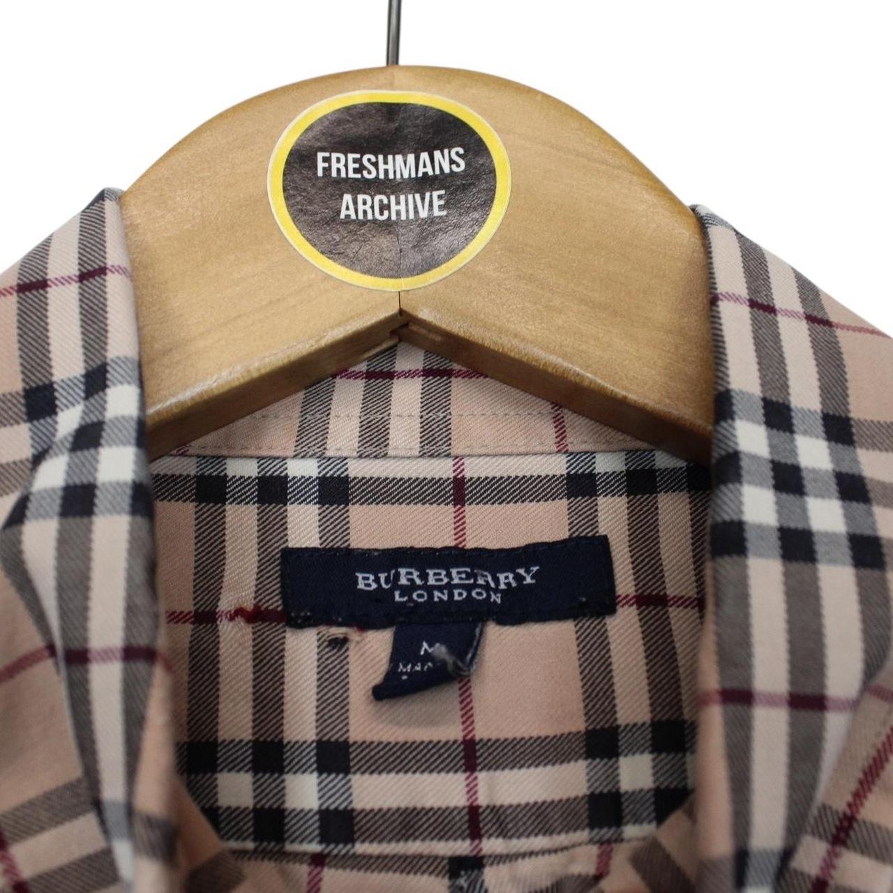 Vintage Burberry London Beige Nova Check Short Sleeve Cotton Shirt