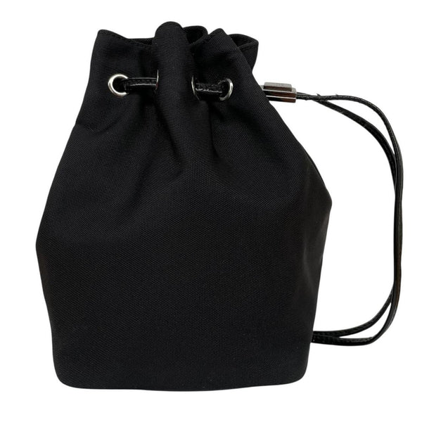 Gucci Black Nylon Canvas Drawstring Clutch Bag