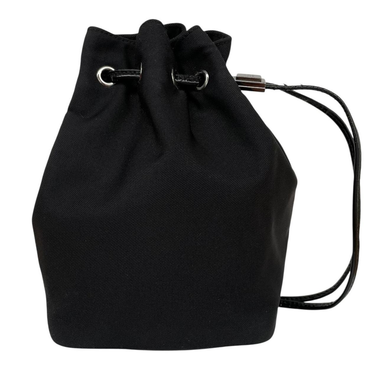 Gucci Black Nylon Canvas Drawstring Clutch Bag