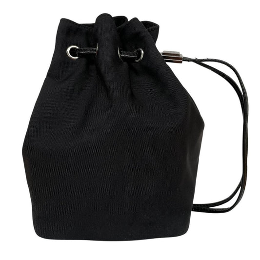 Gucci Black Nylon Canvas Drawstring Clutch Bag