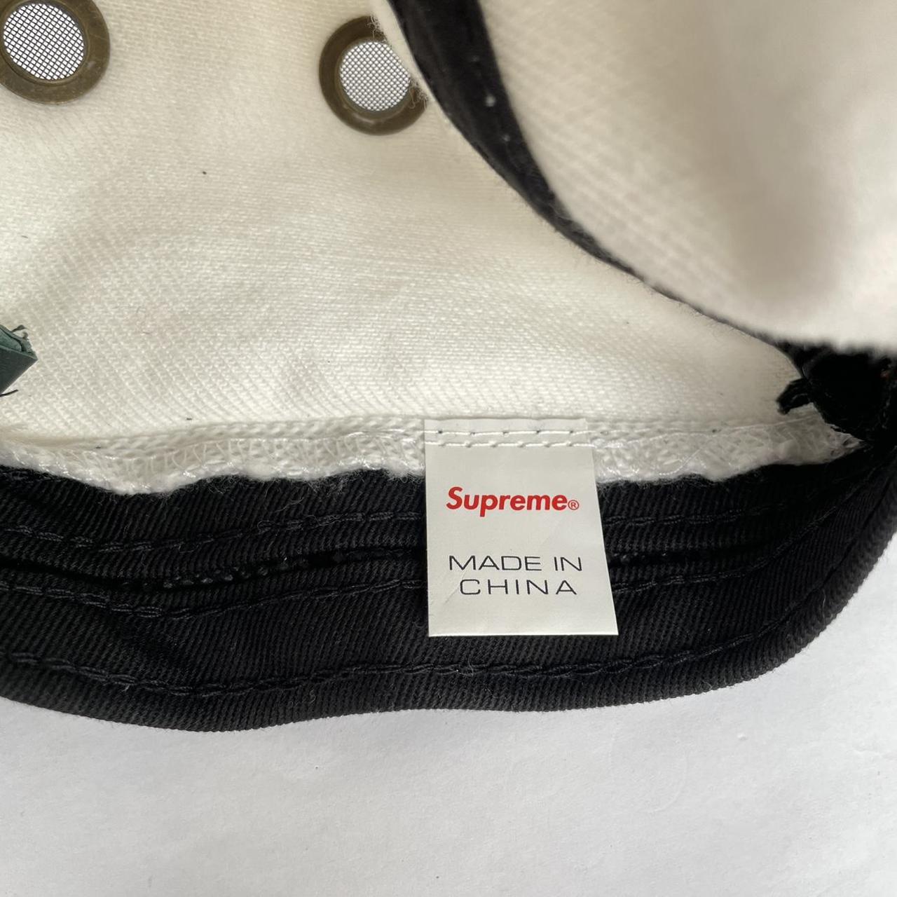 Supreme White and Green Denim 5 Panel Camp Baseball Cap