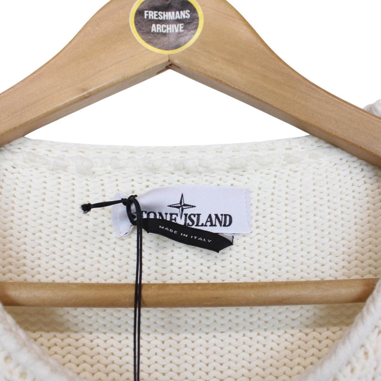 Stone Island SS 2023 Cream Heavyweight Cotton Knit Jumper