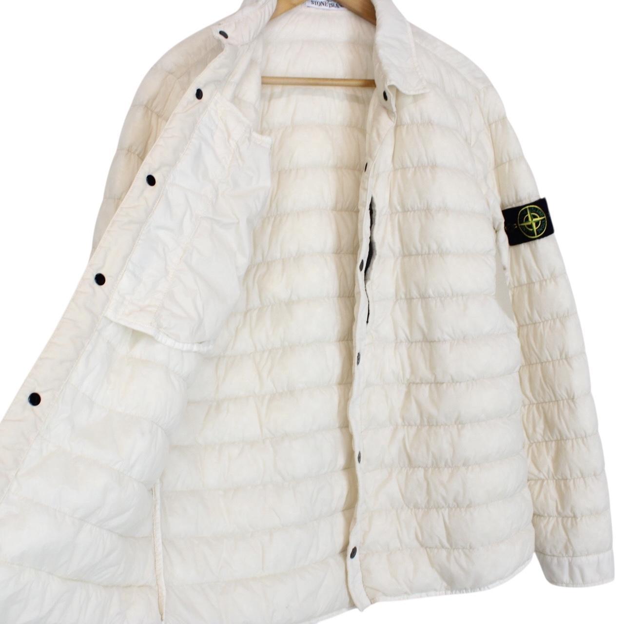 Stone Island SS 2018 Cream Garment Dyed Micro Yarn Down Overshirt Jacket