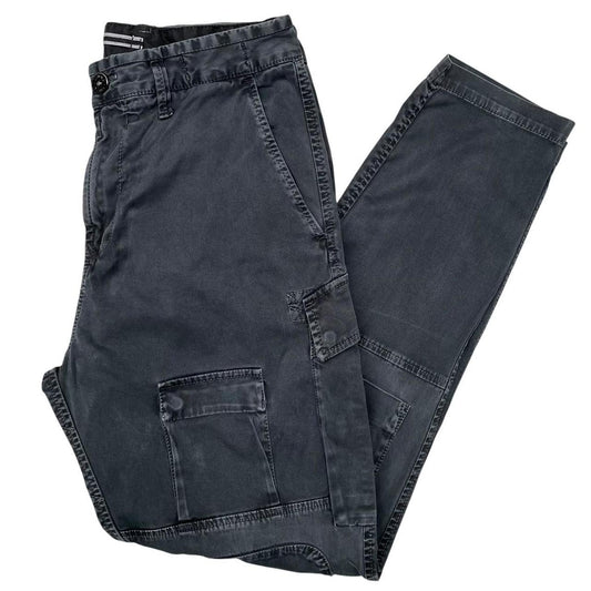 Stone Island AW 2022 Washed Black RE-T Fit Cargo Trousers