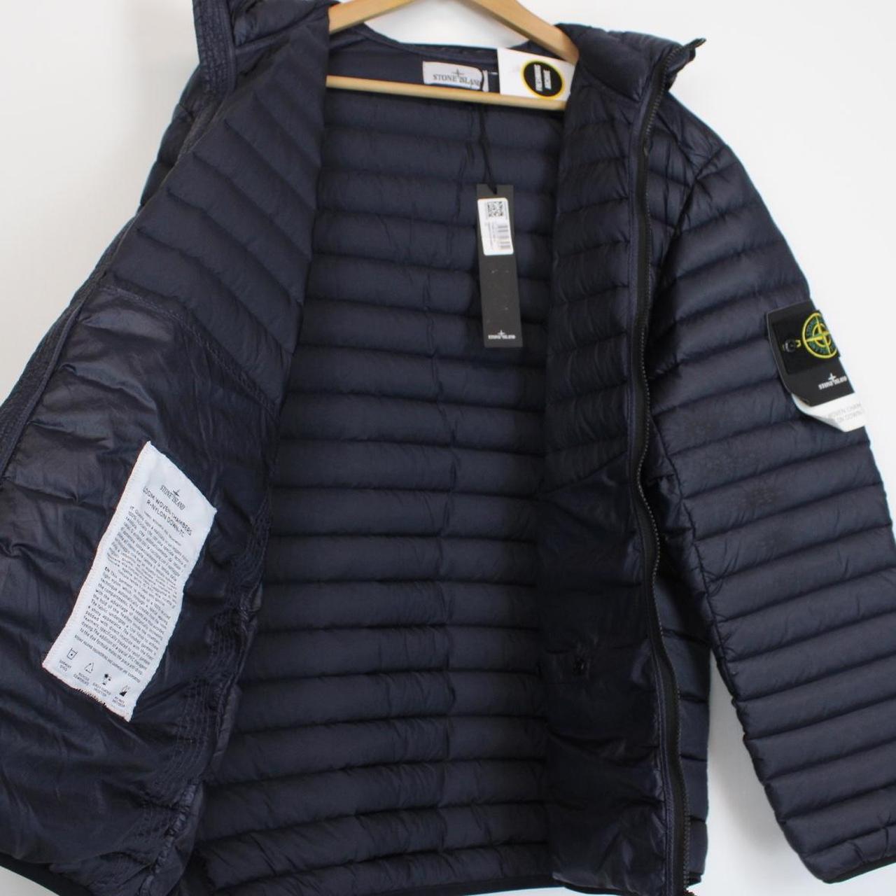 Stone Island AW 2022 Loom Woven Chambers R-Nylon Navy Blue Down Jacket
