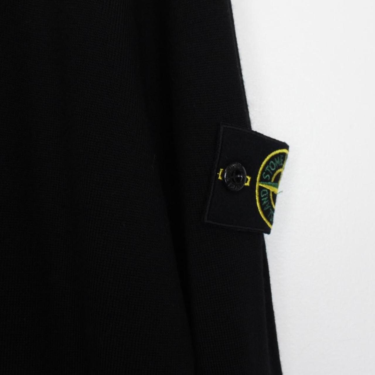 Stone Island AW 2022 Black Merino Wool Knit Button Up Cardigan