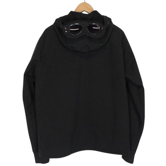 CP Company Black Full Zip Hooded Soft Shell Goggle Jacket