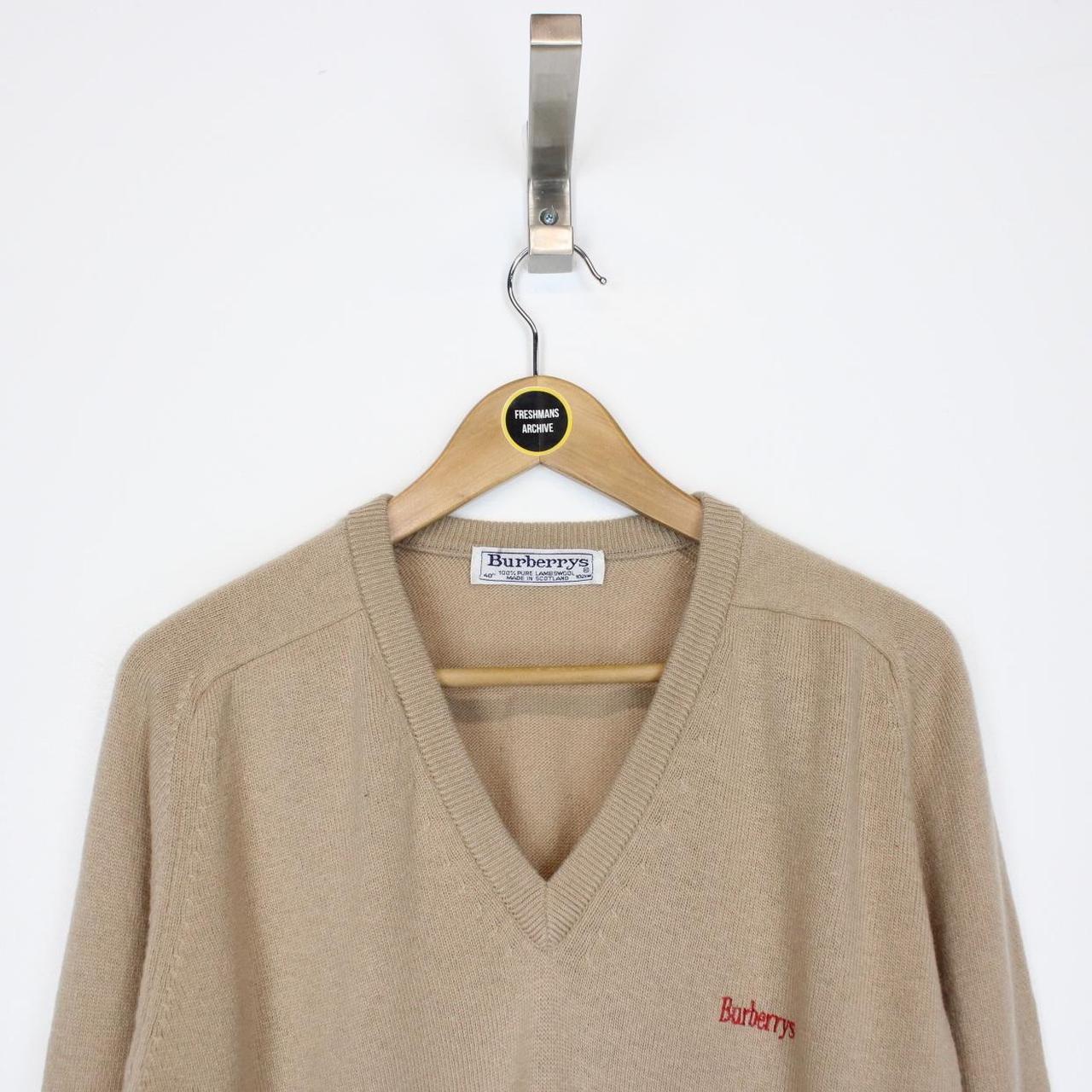 Vintage 90s Burberry Tan Brown Lambswool Knit Jumper