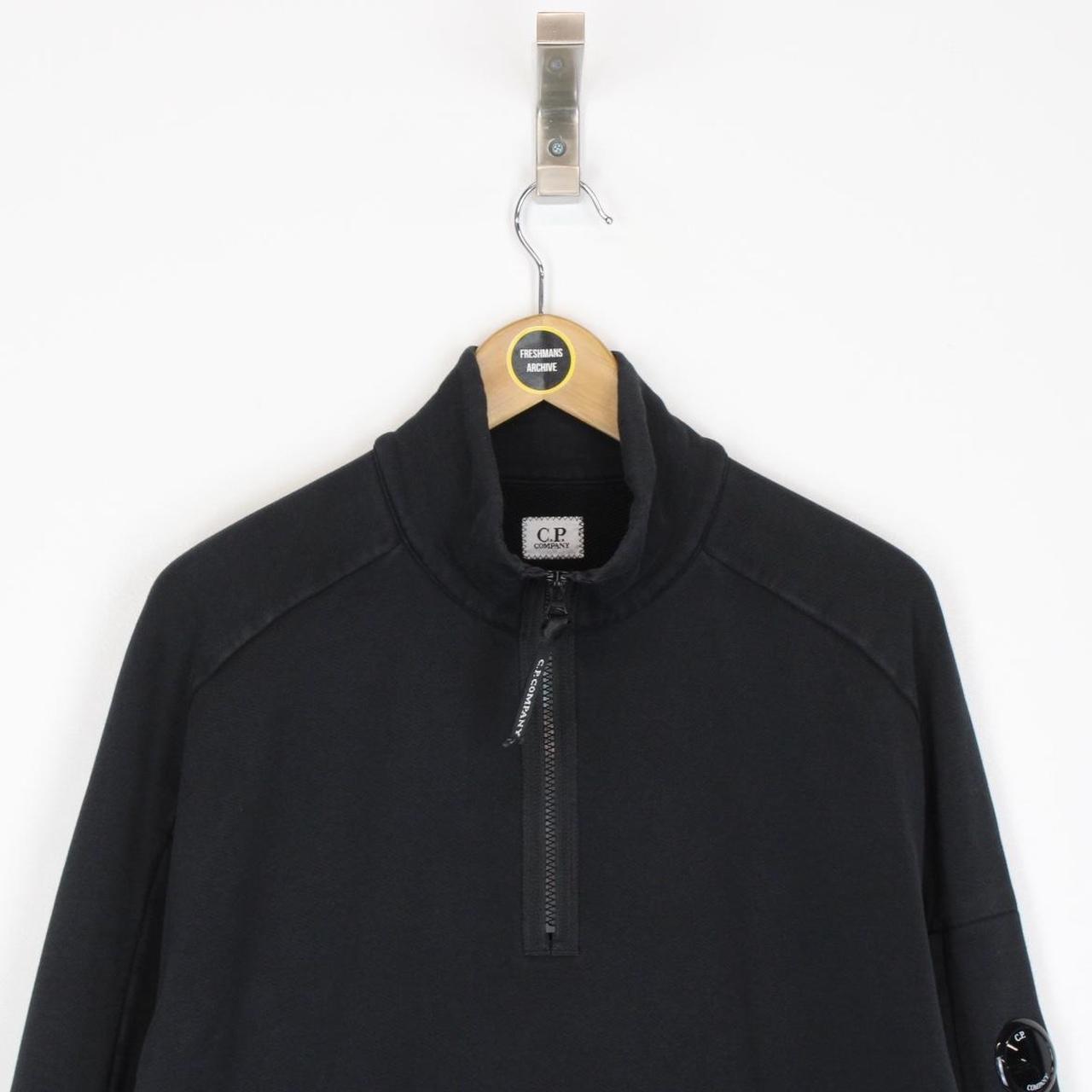 CP Company Black 1/4 Zip Lens Sweatshirt Jumper