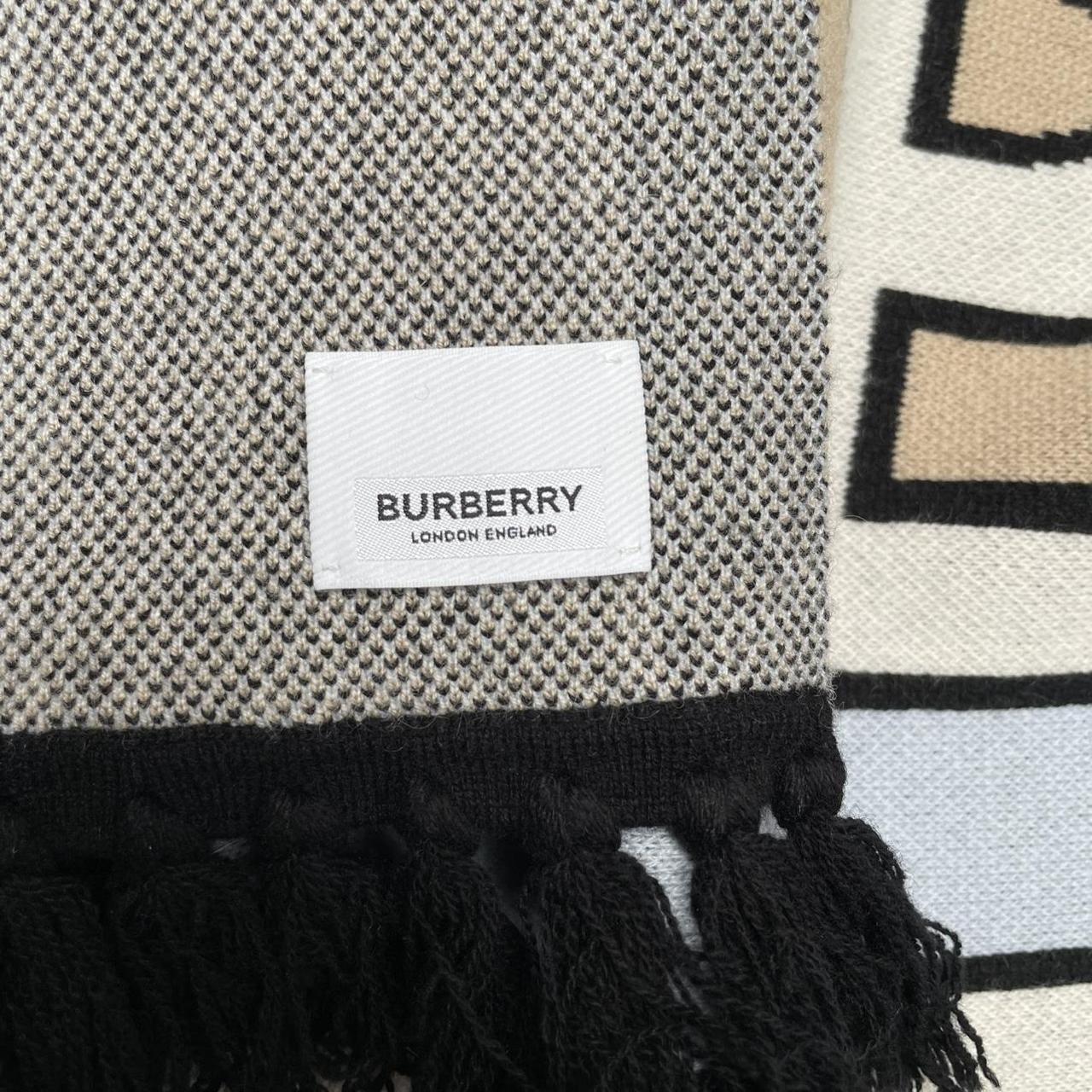 Burberry Multicoloured Football Logo Intarsia Cashmere Wool Scarf